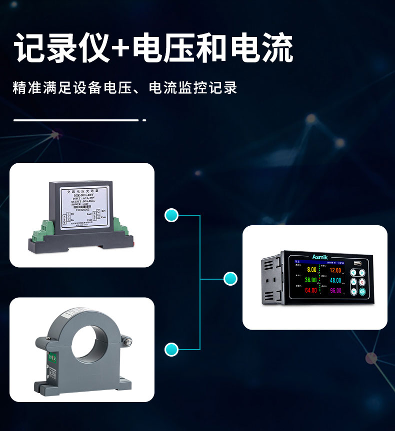 米科MIK-HRI开合式霍尔电流变送器与记录仪搭配使用